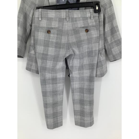 Appaman Boy's 5 Grey Two Piece Stretch Mod London Check Suit Blazer Pants K13-8 - Picture 9 of 12